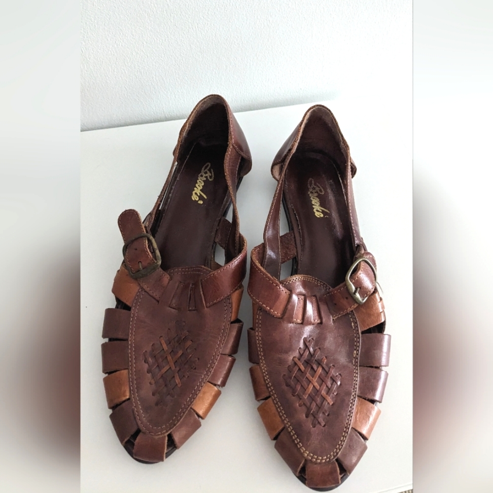 Vintage Brooke Leather Made in Brazil Huarache Sandals